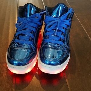 Boys Skechers Blue Metallic Light-up Sneakers